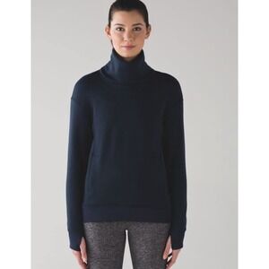 Lululemon Kick The Cold Funnel Neck Black Hoodie Women's Size 6